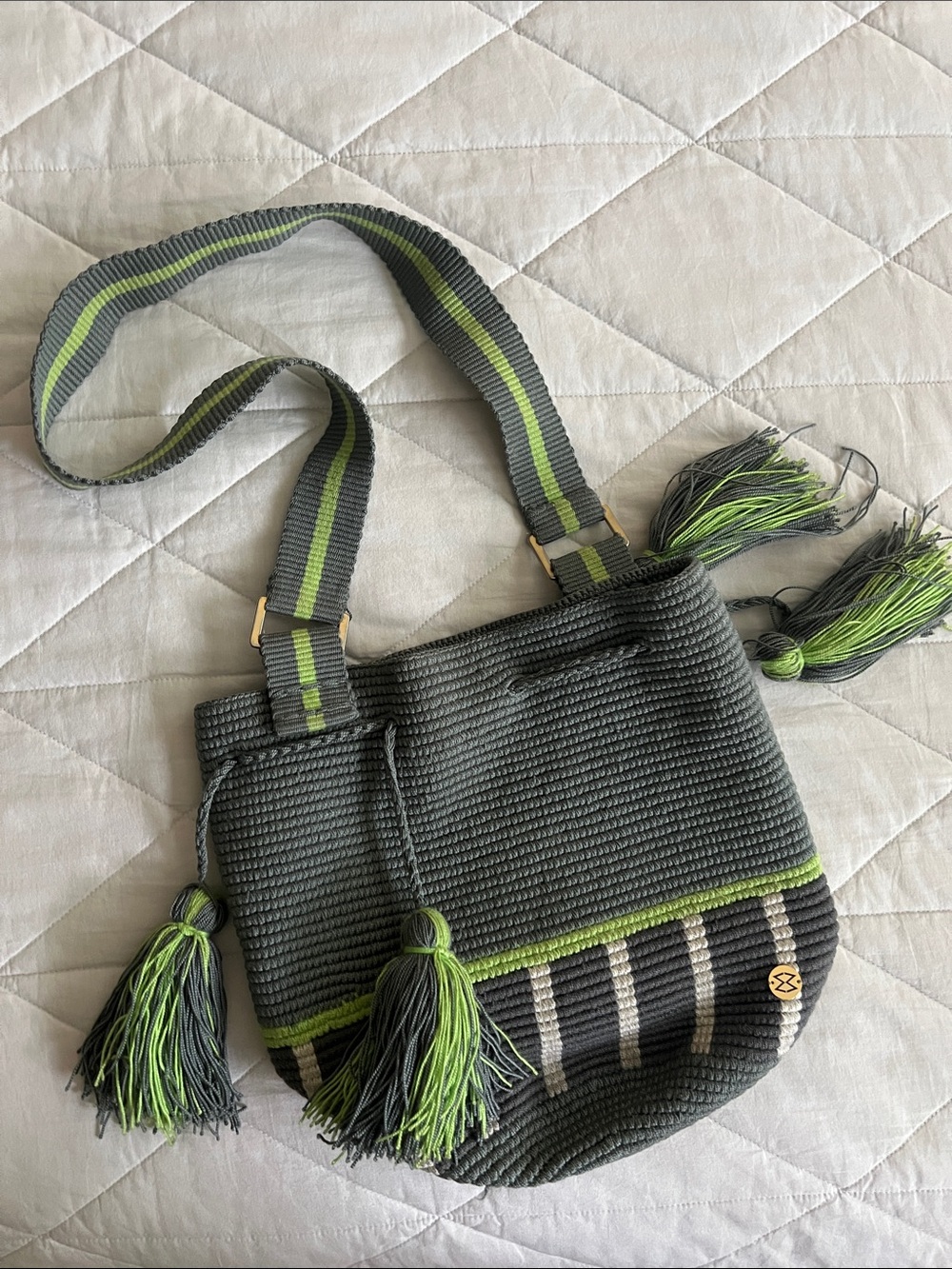 Ethnic Shoulder Bag Mochila Market handmade with tassels